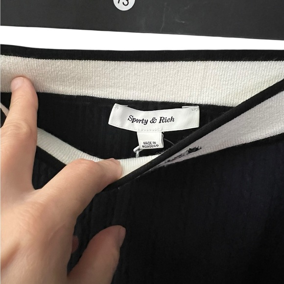 Sporty & Rich Serfi Logo Cable Knit Bike Shorts - Picture 5 of 6